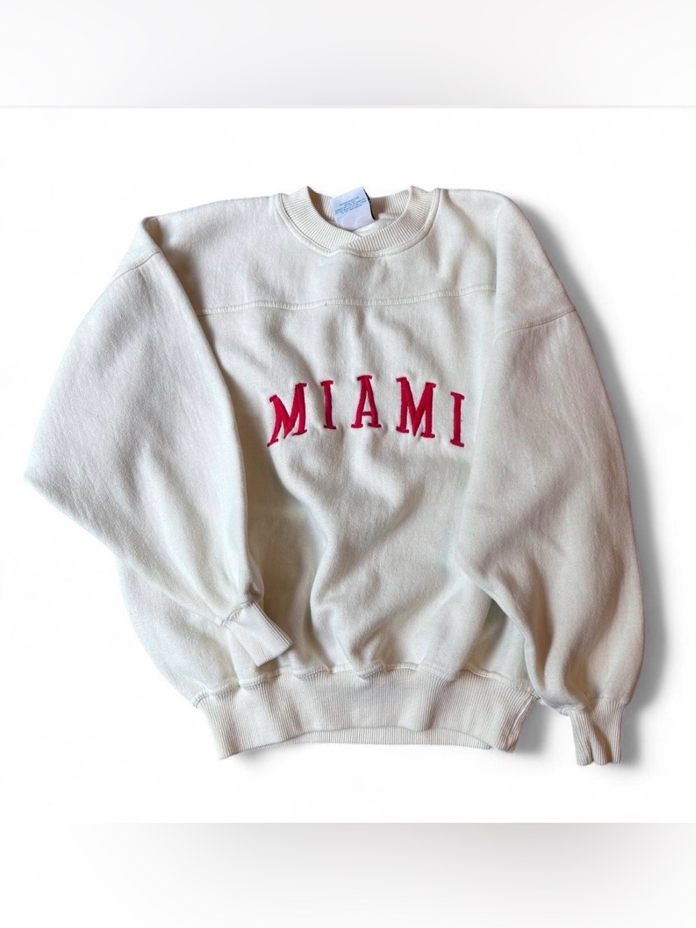 90s Crable Cream Off White Miami University Ohio Crewneck Sweatshirt XL Unisex